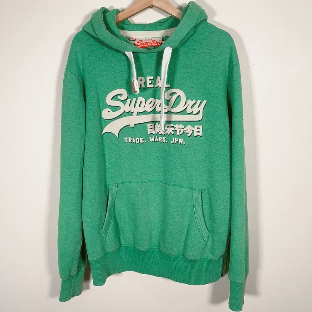 Superdry Men's Green Hooded Pullover Sweatshirt